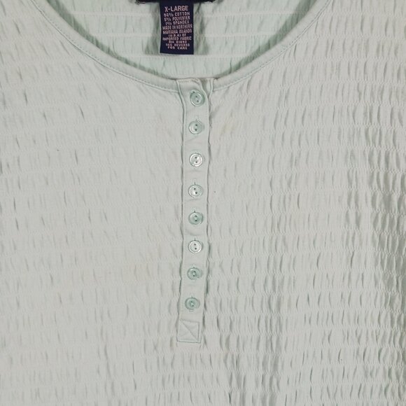 Denim & Company XL, Mint Green Top, 3/4 Sleeve, Light Weight, Casual, Stretchy - Picture 4 of 14